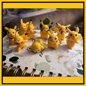 9 Assorted Pikachu Mini Figures – Yellow